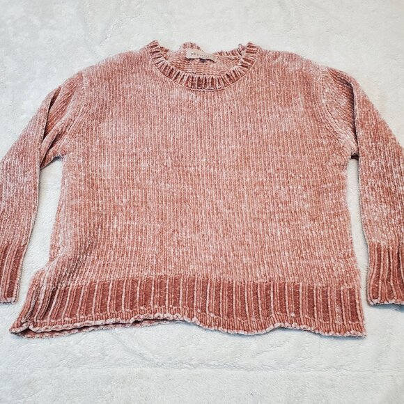 Philosophy Chenille Soft Pink Casual Cottagecore Y2K Pullover Sweater Women M - Picture 1 of 8